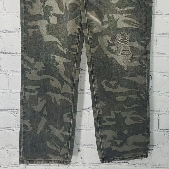 KanCan Green Camouflage Distressed Jeans 5/26 - Picture 4 of 13
